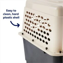 Frisco Plastic Dog & Cat Kennel, Almond & Black -Frisco 120138 PT3. AC SS1800 V1667228948