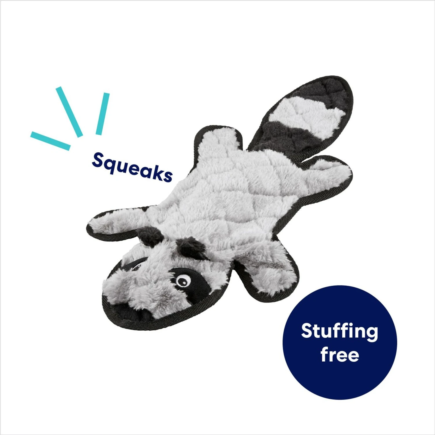 Frisco Raccoon Stuffing-Free Flat Plush Squeaky Dog Toy 5 Frisco Raccoon Stuffing-Free Flat Plush Squeaky Dog Toy - Image 3