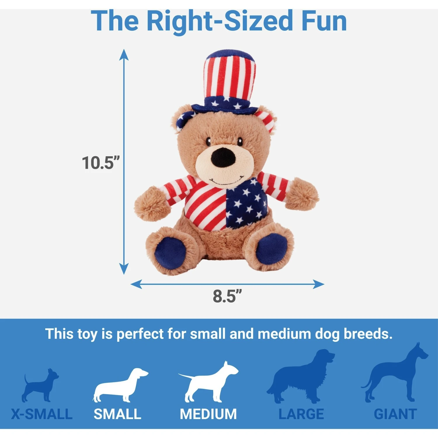 Frisco American Flag Bear Plush Squeaky Dog Toy 4 Frisco American Flag Bear Plush Squeaky Dog Toy - Image 2