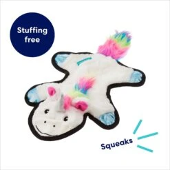 Frisco Unicorn Stuffing-Free Flat Plush Squeaky Dog Toy -Frisco 174737 PT2. AC SS1800 V1695670697