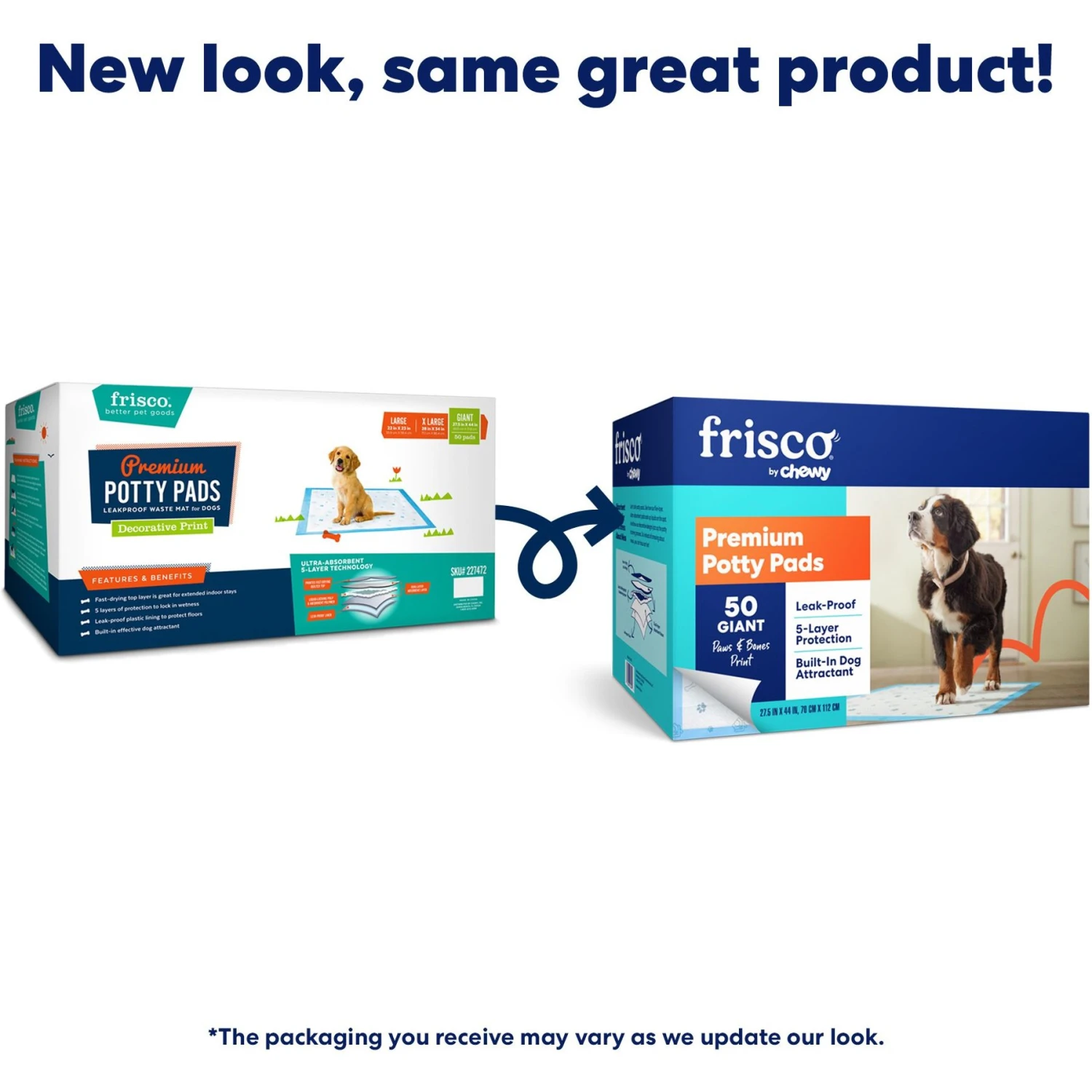 Frisco Premium Giant Printed Dog Training & Potty Pads, 27.5 X 44-in, Unscented 4 Frisco Premium Giant Printed Dog Training & Potty Pads, 27.5 X 44-in, Unscented - Image 2