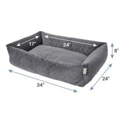 Frisco Velvet Rectangular Bolster Cat & Dog Bed -Frisco 232181 PT1. AC SS1800 V1601992737