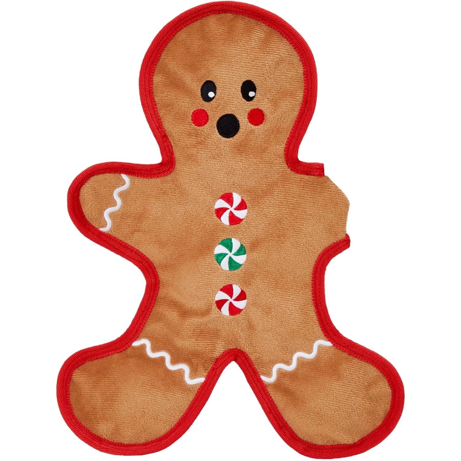 Frisco Holiday Gingerbread Man Flat Plush Squeaky Dog Toy 6 Frisco Holiday Gingerbread Man Flat Plush Squeaky Dog Toy - Image 4