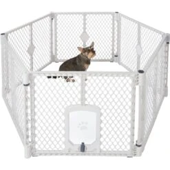 Frisco 6-Panel Plastic Exercise Dog Playpen, Light Gray -Frisco 252045 PT2. AC SS1800 V1611089724