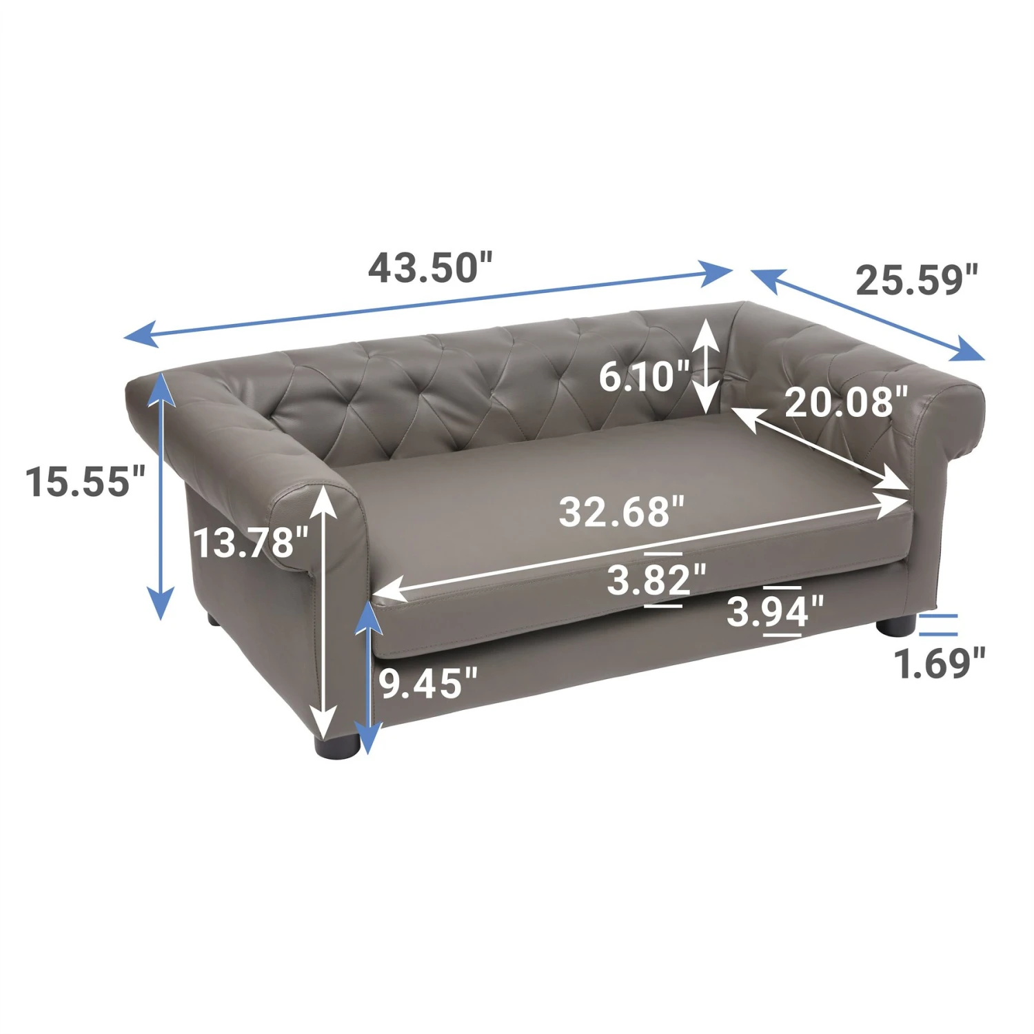 Frisco Leatherette Sofa Pet Bed 4 Frisco Leatherette Sofa Pet Bed - Image 2