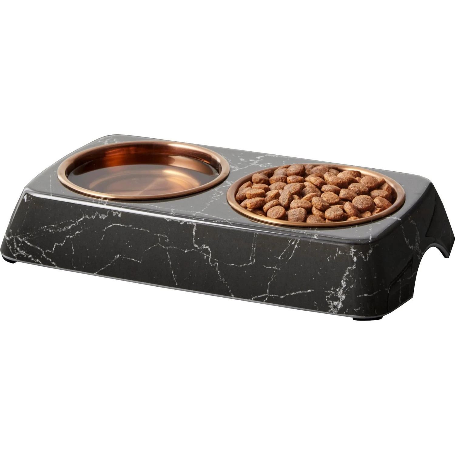 Frisco Copper Stainless Steel Double Dog & Cat Bowls With Black Marble Stand 6 Frisco Copper Stainless Steel Double Dog & Cat Bowls With Black Marble Stand - Image 4