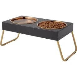 Frisco Copper Stainless Steel Elevated Foldable Double Dog & Cat Bowls -Frisco 253060 PT3. AC SS1800 V1616594251