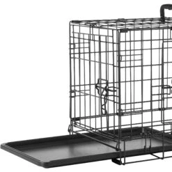 Frisco Fold & Carry Double Door Collapsible Wire Dog Crate & Frisco Gray Basket Weave Dog Crate Mat -Frisco 255477 PT1. AC SS1800 V1604096502