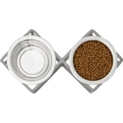 Frisco Elevated Diamond Stainless Steel Double Diner Dog & Cat Bowl -Frisco 257147 PT3. AC SS1800 V1612367490