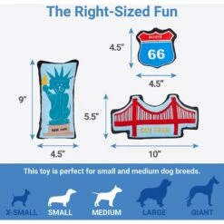 Frisco Road Trip Sightseeing Plush Squeaky Dog Toy, 3 Count -Frisco 262001 PT1. AC SS1800 V1622563650