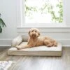 Frisco Faux Linen Corner Personalized Bolster Dog Bed W/Removable Cover -Frisco 262158 MAIN. AC SS1800 V1615828368