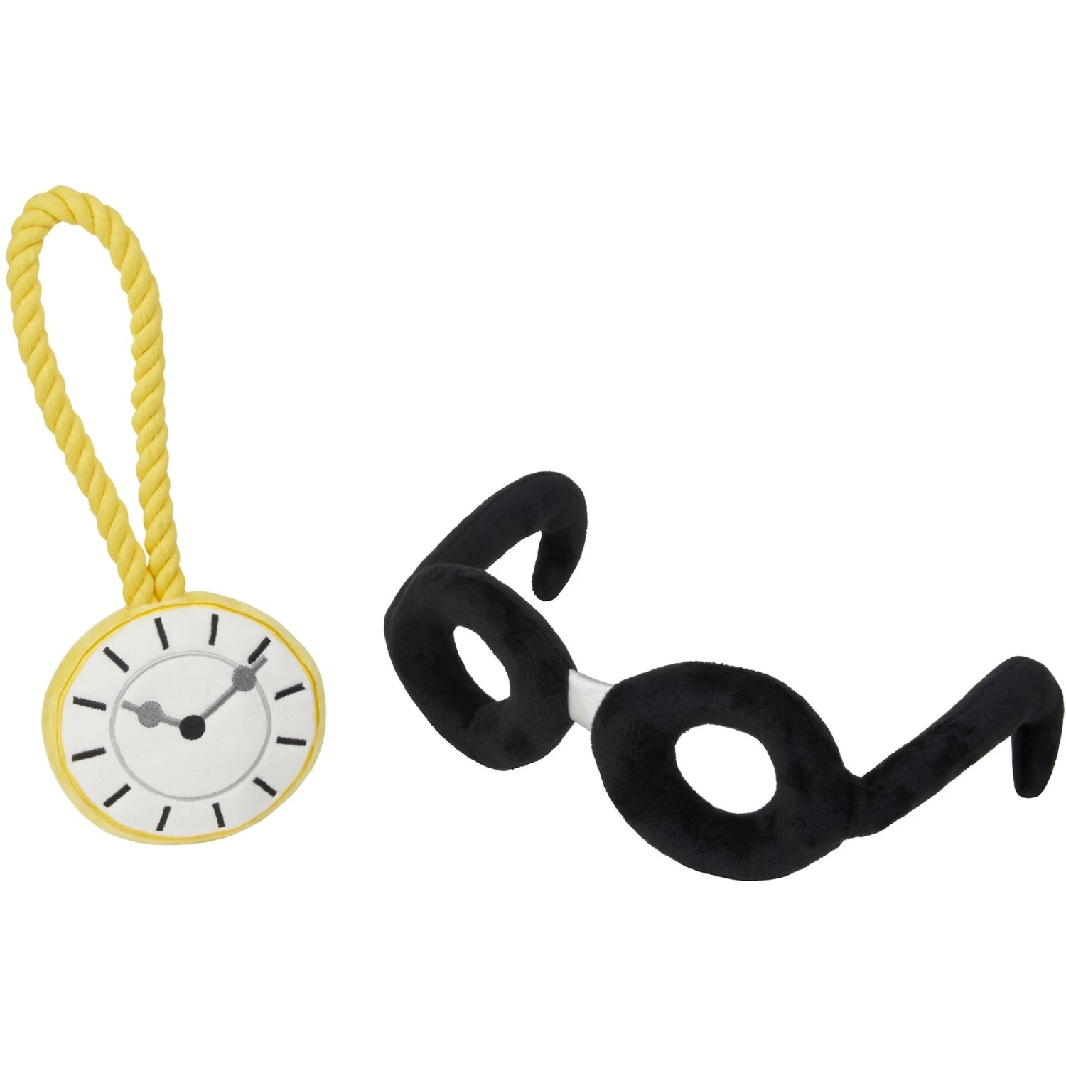 Frisco Magic Pocket Watch & Glasses Plush Squeaky Dog Toy, 2 Count 3 Frisco Magic Pocket Watch & Glasses Plush Squeaky Dog Toy, 2 Count