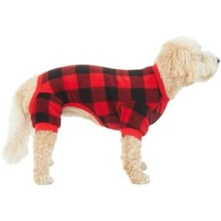 Frisco Dog & Cat Cozy Polar Fleece PJs, Red Plaid -Frisco 268510 PT2. AC SS1800 V1637674301