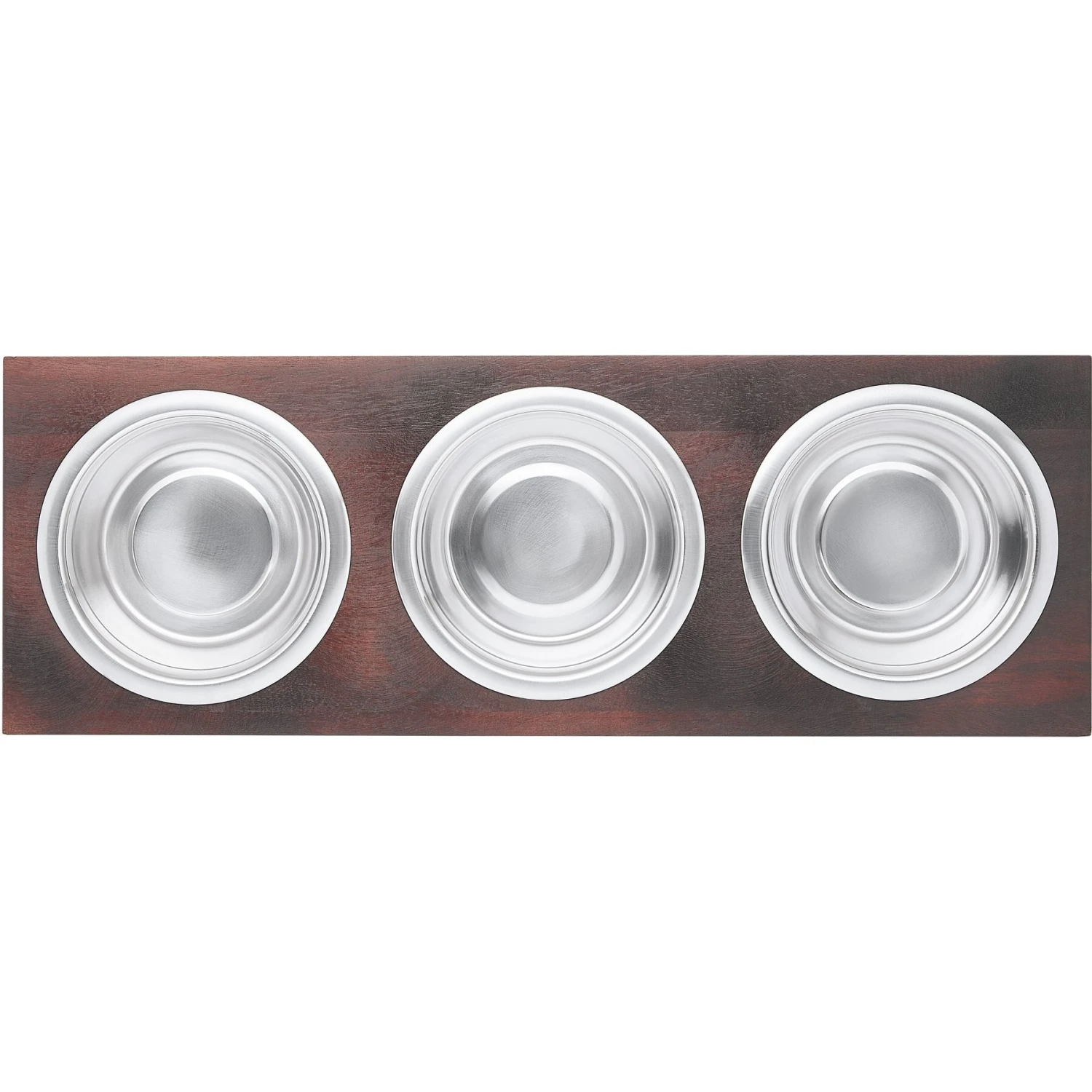 Frisco Multi Pet Feeding 3-Bowls Wood Stainless Steel Dog & Cat Bowl, Dark Wooden 6 Frisco Multi Pet Feeding 3-Bowls Wood Stainless Steel Dog & Cat Bowl, Dark Wooden - Image 4