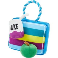 Frisco Back To School Lunchbox With Juice & Apple Plush With Rope Squeaky Dog Toy