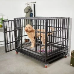 Frisco 28 Frisco Ultimate Foldable & Stackable Heavy Duty Steel Metal Single Door Dog Crate