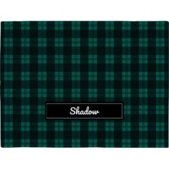 Frisco Personalized Plaid Soft Fleece Cat & Dog Blanket, 30" X 40"