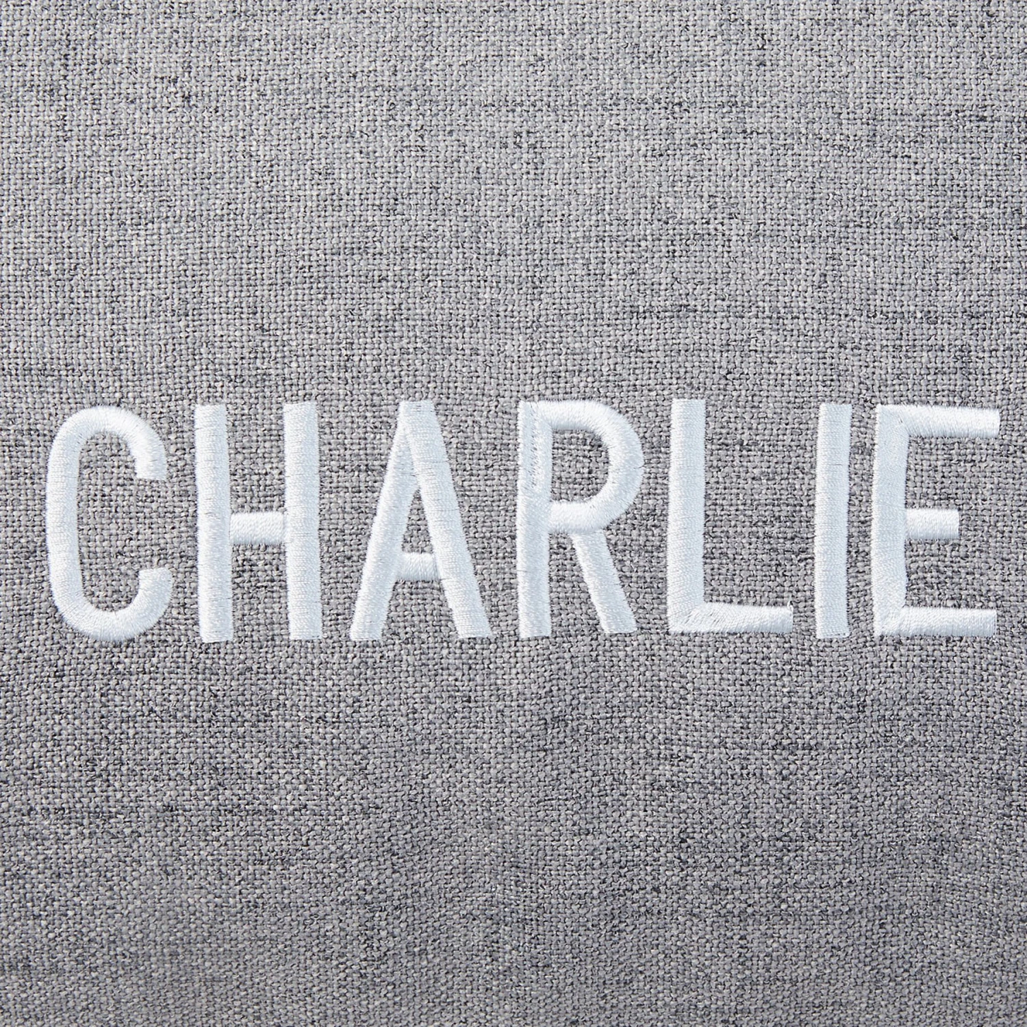 Frisco Personalized Knife Edge Bed, Dark Grey Linen, Large 6 Frisco Personalized Knife Edge Bed, Dark Grey Linen, Large - Image 4