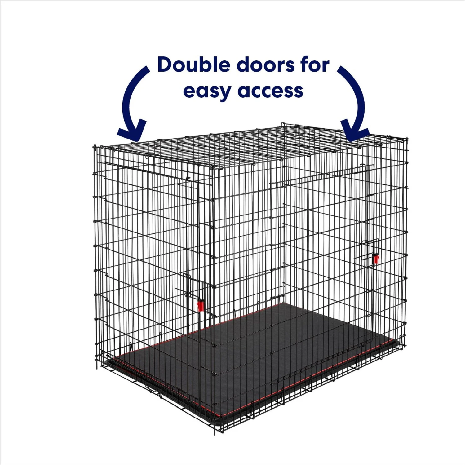 Frisco XX-Large Heavy Duty Enhanced Lock Double Door Wire Dog Crate, Fold & Carry Wire Dog Crate & Mat Kit, 54" 6 Frisco XX-Large Heavy Duty Enhanced Lock Double Door Wire Dog Crate, Fold & Carry Wire Dog Crate & Mat Kit, 54" - Image 4