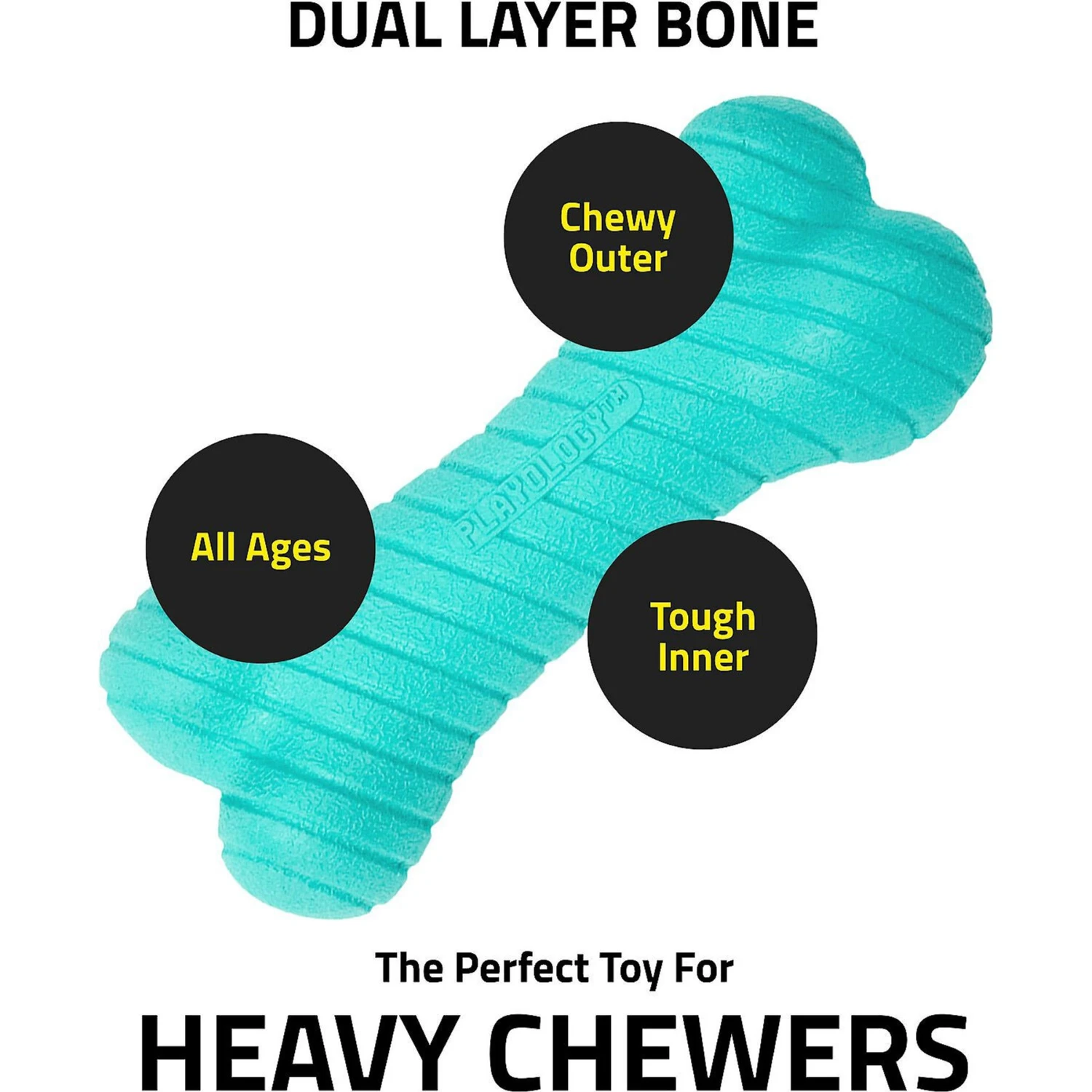 Frisco Fetch Squeaking Colorful Tennis Ball Dog Toy & Playology Scented Dual Layer Bone Dog Toy 11 Frisco Fetch Squeaking Colorful Tennis Ball Dog Toy & Playology Scented Dual Layer Bone Dog Toy - Image 9