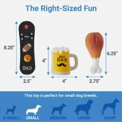 Frisco Father's Day Essential Latex Squeaky Dog Toy, 4 Count -Frisco 327045 PT1. AC SS1800 V1648563987