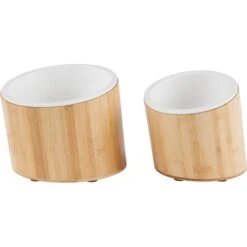 Frisco Elevated Slanted Bamboo Melamine Non-Skid Dog Bowl With Bamboo Stand -Frisco 363387 PT5. AC SS1800 V1657657267