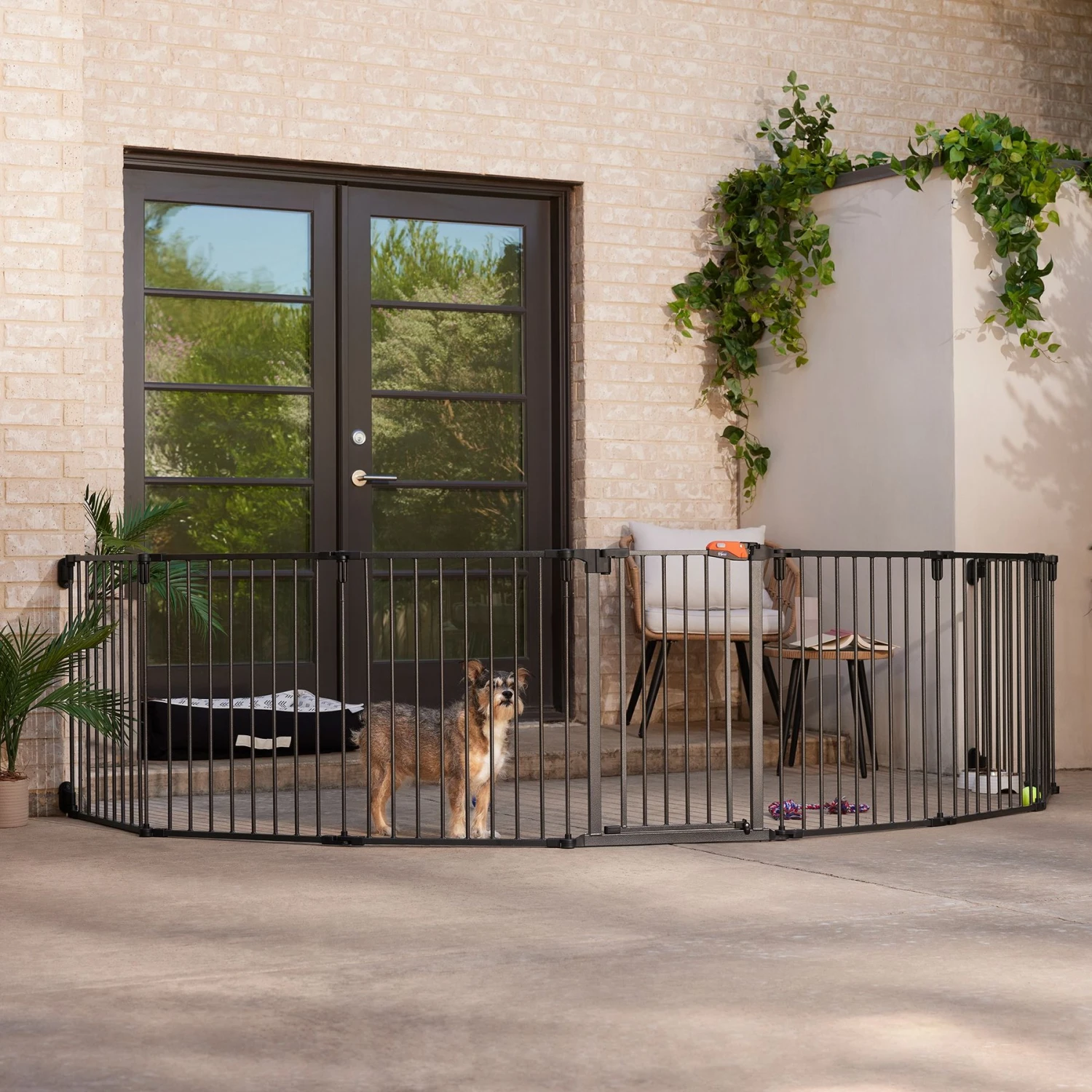 Frisco Outdoor Galvanized Steel 8-Panel Configurable Gate And Playpen With Oxford Roof 7 Frisco Outdoor Galvanized Steel 8-Panel Configurable Gate And Playpen With Oxford Roof - Image 5